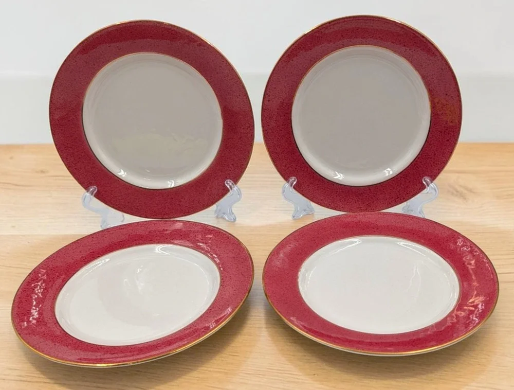 Nikko Riviera Red Salad Plates 7 3/8